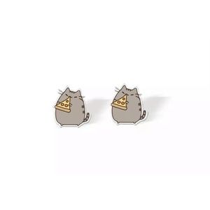 Pusheen Eating Pizza Stud Earrings